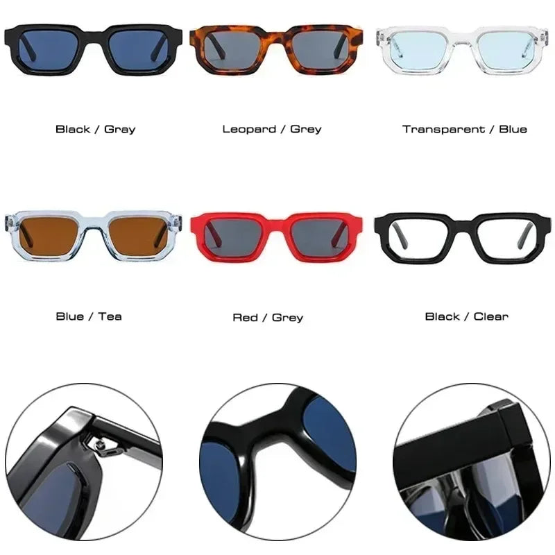 Lunettes de Soleil Carrées Retro Verres Transparents UV400 Unisexe 11 Coloris – CLEVI Paris