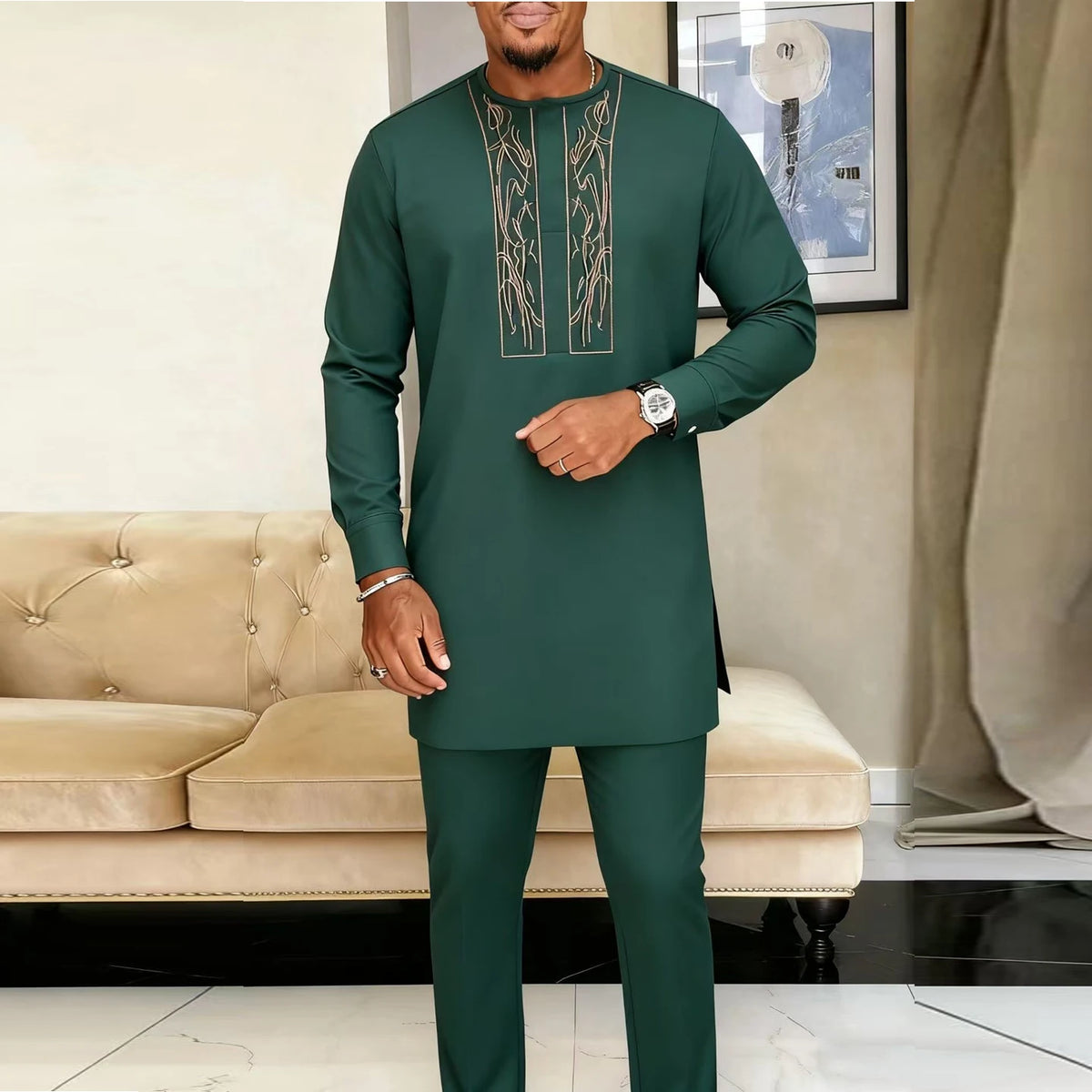Ensemble 2 Pièces Style Africain Homme – CLEVI Paris