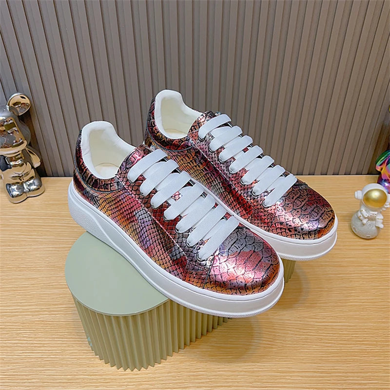 Sneakers Plateforme Cuir Texturé Homme Semelle Épaisse – CLEVI Paris