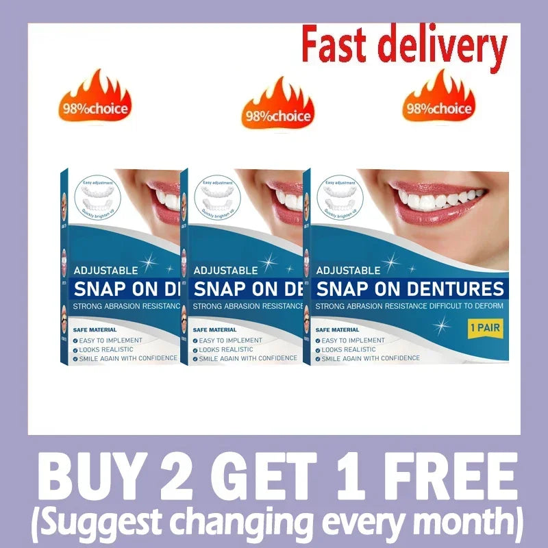 Kit Dentier Snap-On Ajustable – Réparation Instantanée, Couronne Temporaire & Solution Invisible Médicale