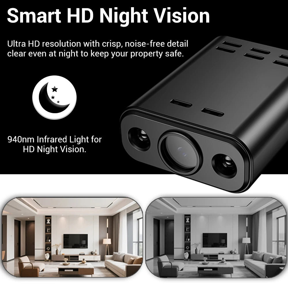 Mini Caméra de Surveillance PEGATISAN – 5MP WiFi Vision Nocturne IR 10m Détection IA Alertes App O-Kam Pro 33mm – CLEVI Paris