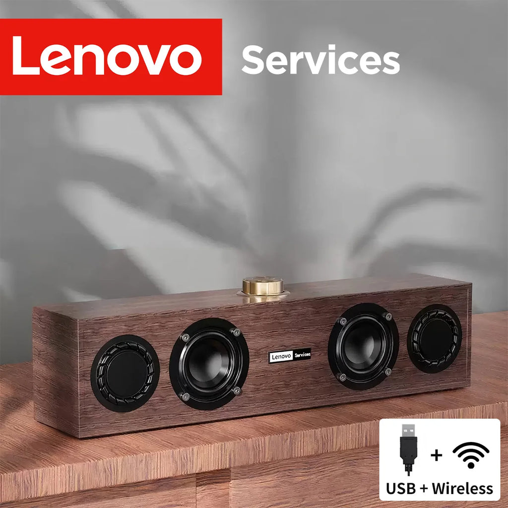 Lenovo C02 Enceinte Bureau Bois Rétro Bluetooth Filaire TV PC Mobile – CLEVI Paris