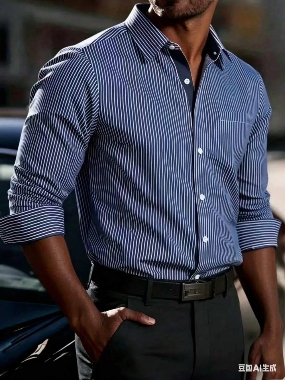 Chemise homme à rayures imprimées – CLEVI Paris