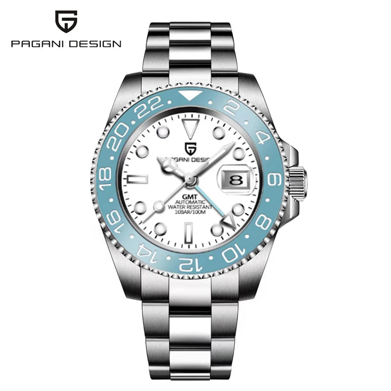 Montre GMT Automatique Homme Pagani Design PD-1662 Saphir Lunette Céramique 100m – CLEVI Paris