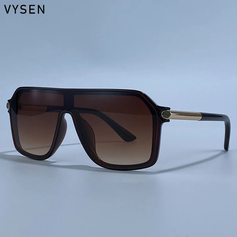 Lunettes de Soleil Steampunk Monobloc Bouclier Homme – Grande Monture Métal Sport UV400 – CLEVI Paris