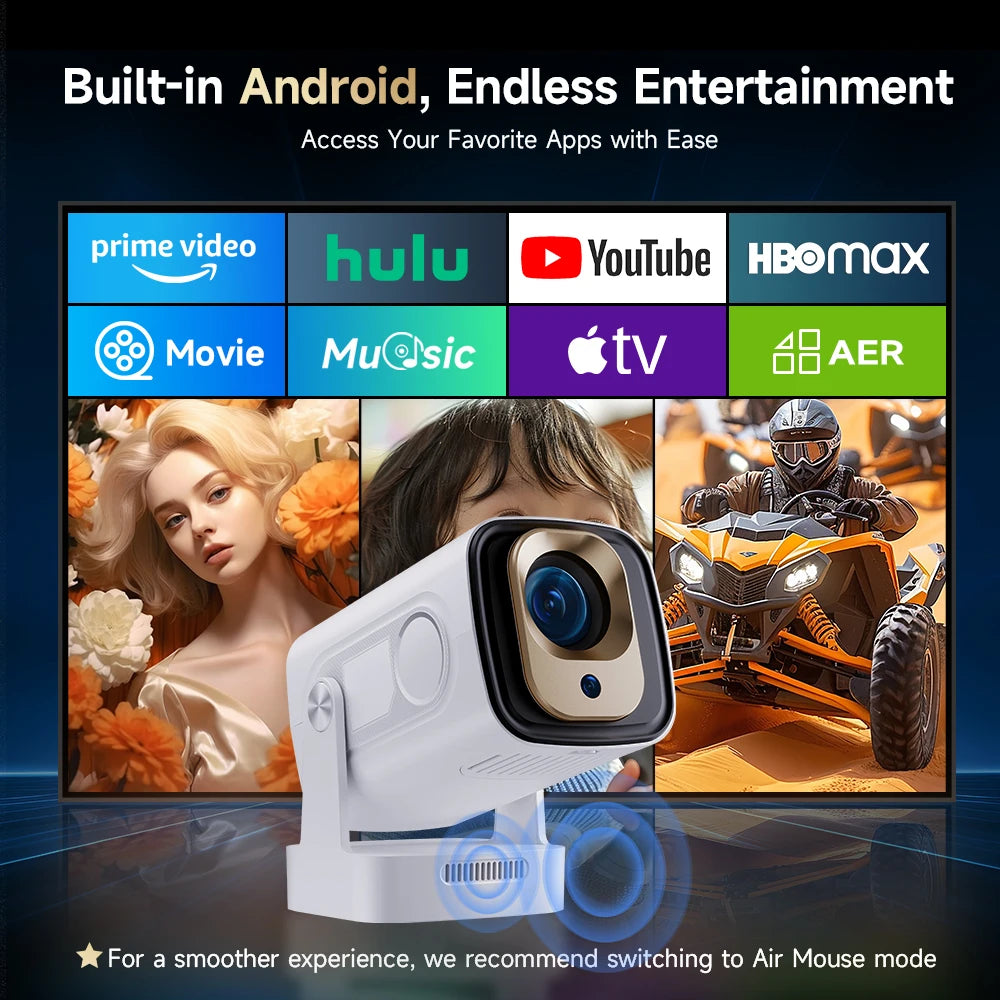 Magcubic HY310 White Projecteur Mini Android 11 1080P 4K 330 ANSI Autofocus WiFi 6 BT 5.4 – CLEVI Paris