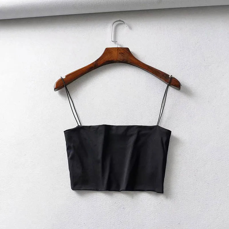 Crop Top Femme Sans Manches Élastique | Débardeur Court Polyester Été – CLEVI Paris