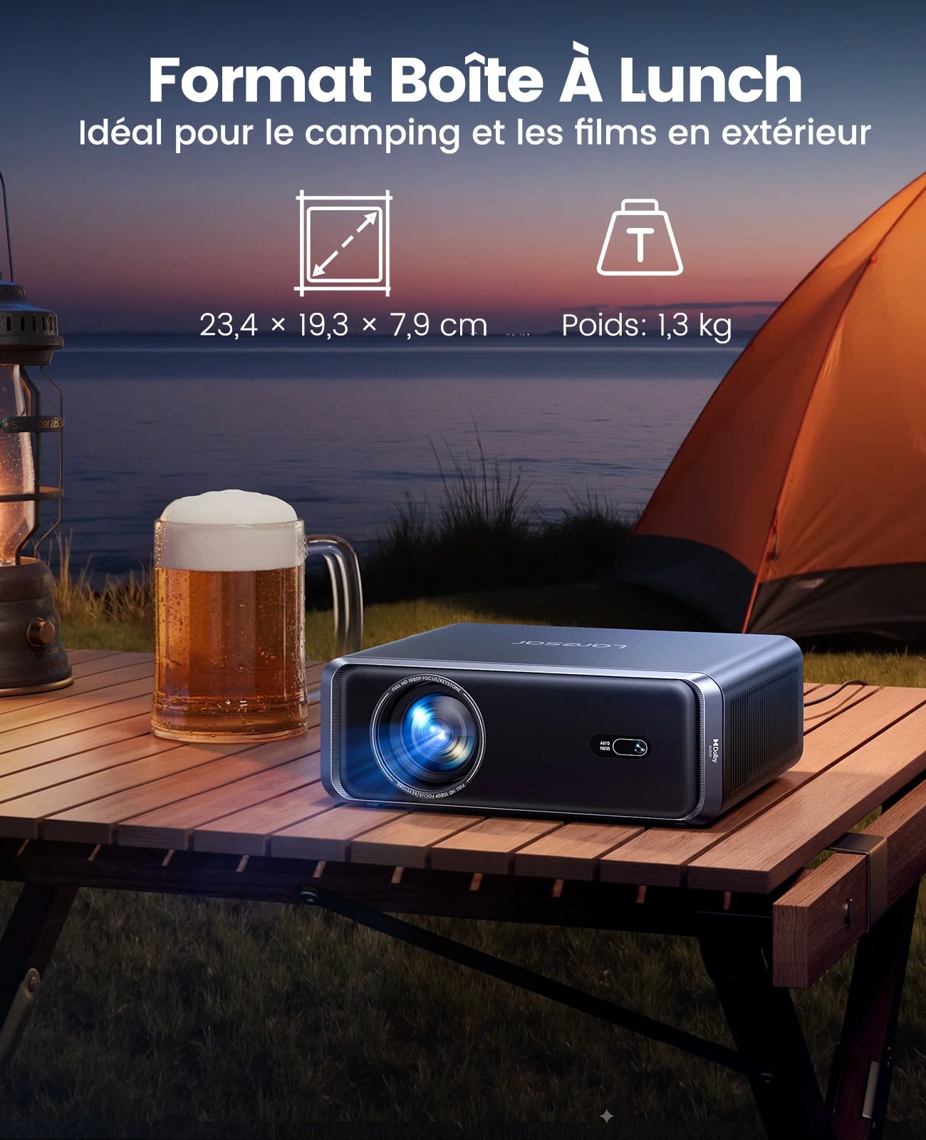 Laresar A1 Projecteur Netflix Linux 1080P 4K 1000 ANSI Autofocus WiFi 6 BT 5.2 Dolby HDMI ARC Son 8W – CLEVI Paris