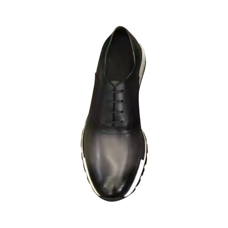 Oxford Homme Style Britannique Cuir Fait Main | Bout Rond Lacets 3 Coloris