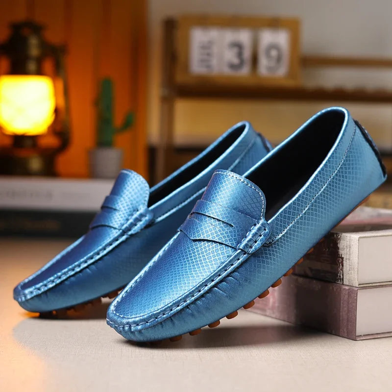 Mocassins Homme Cuir PU Slip-On Légers & Respirants | Noir, Bleu, Gris – CLEVI Paris