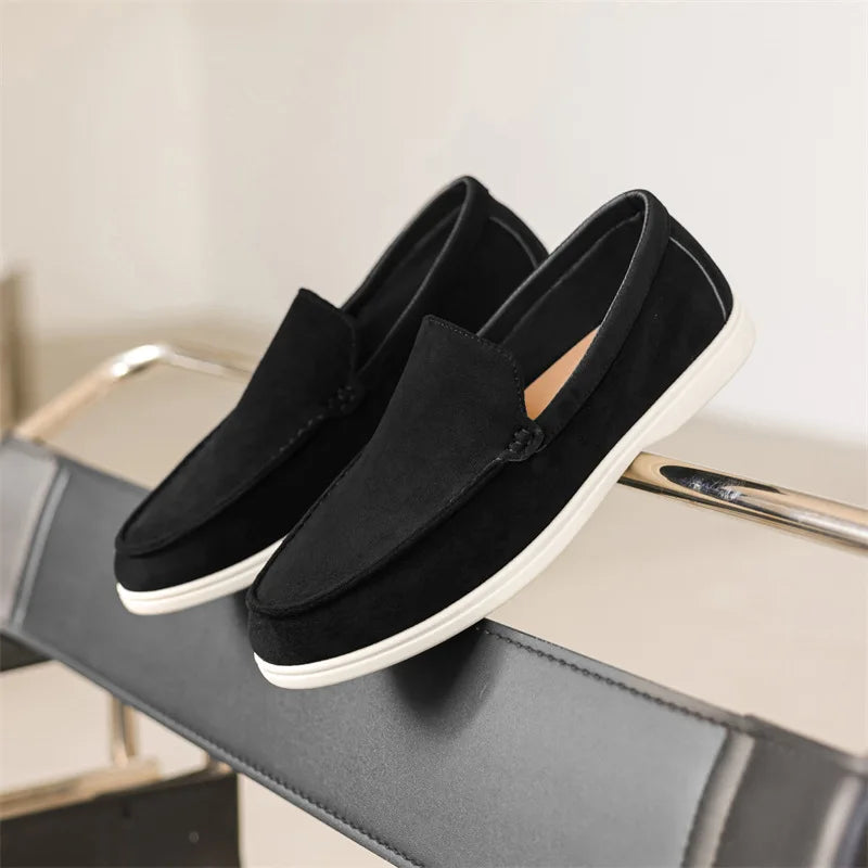 Mocassins homme en daim à enfiler – CLEVI Paris