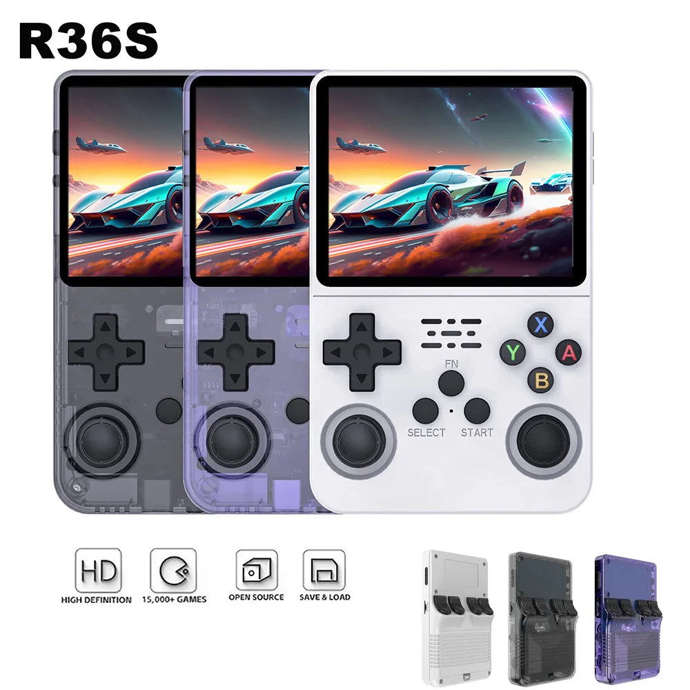 Console de Jeu Rétro R36S – Écran IPS 3,5", 64 Go 15 000+ Jeux / 128 Go 20 000+ Jeux