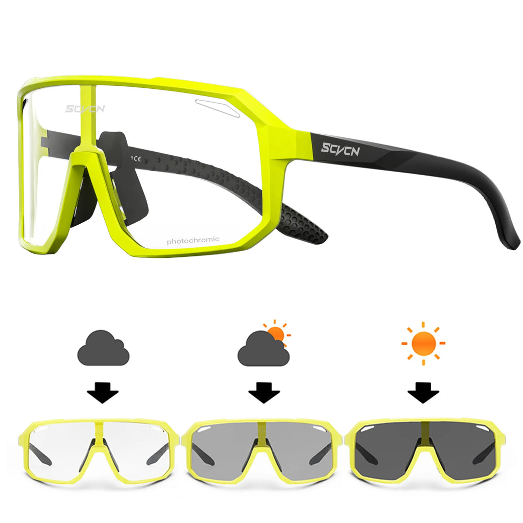 Lunettes de Cyclisme Photochromiques TR-90 | UV400, Verres Polycarbonate, Vélo Randonnée Outdoor, Unisexe – CLEVI Paris