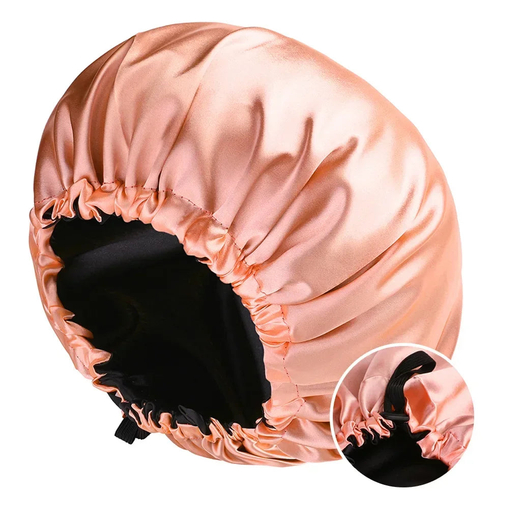 Bonnet de Nuit Double Couche Satin Réversible — CLEVI Paris