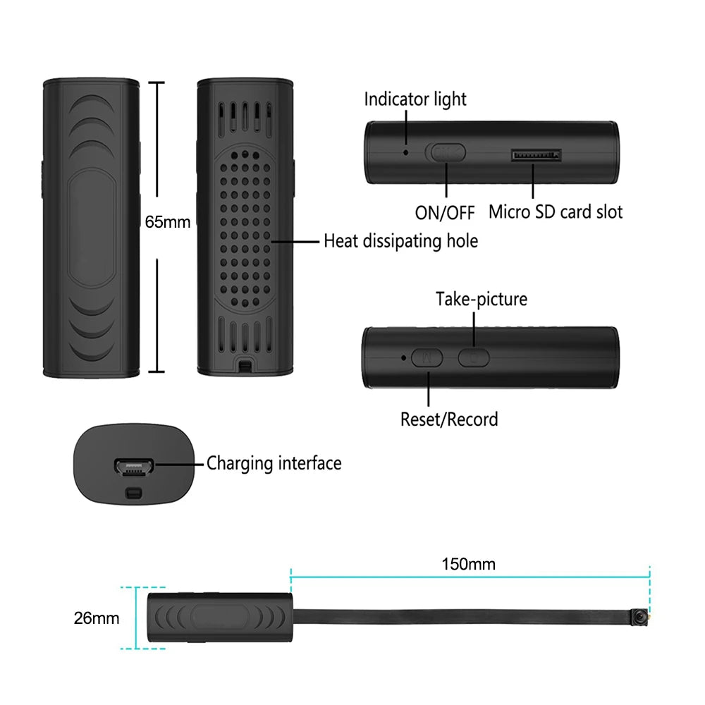 Mini Caméra WiFi DIY 1080P – Détection de Mouvement, Surveillance à Distance & Enregistrement en Boucle – CLEVI Paris