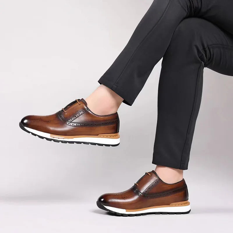 Loafer Brogue Homme Cuir Véritable Design Britannique | Rehaussant Bullock 4 Coloris