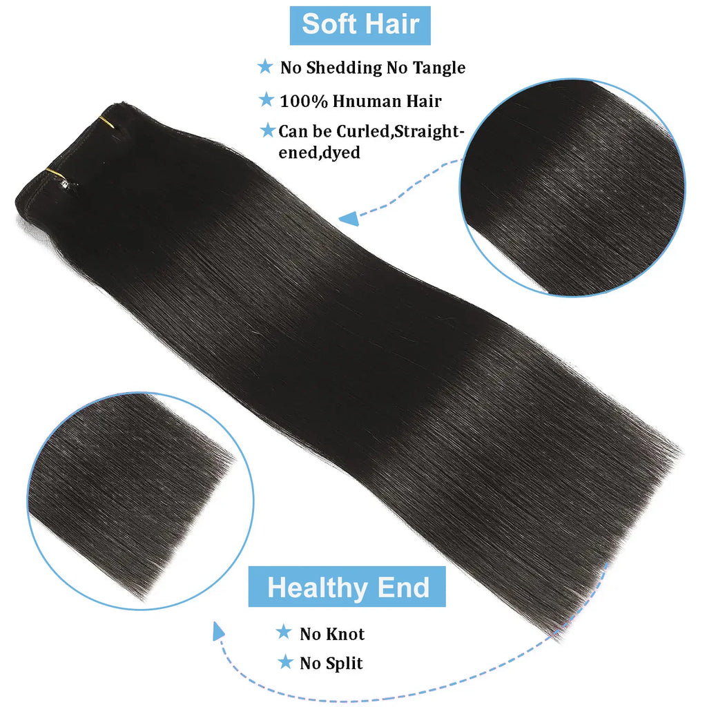 Extensions Clip-In Cheveux Humains Straight 8pcs – CLEVI Paris