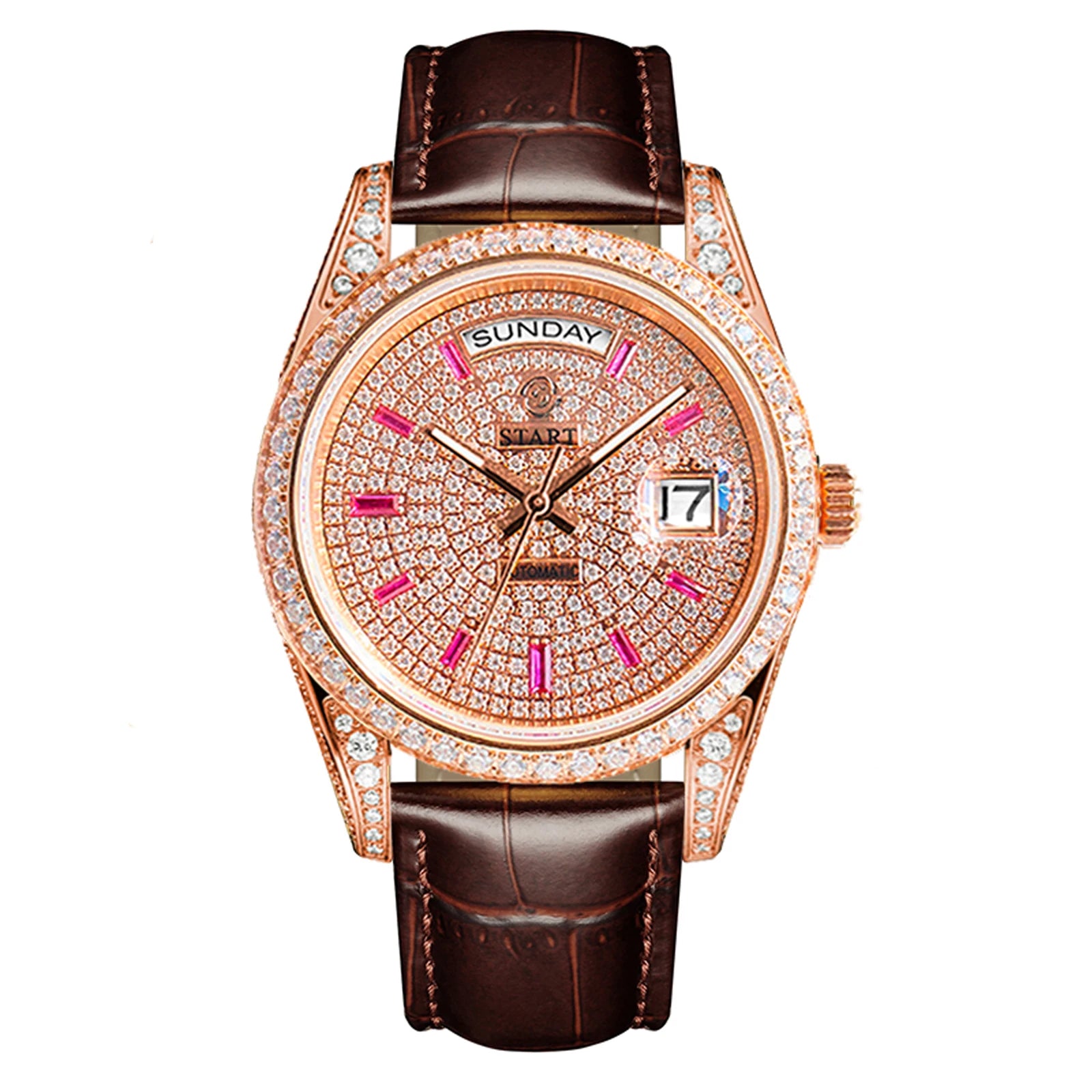 Montre Mécanique Automatique START Gypsophila Diamants Date & Semaine – CLEVI Paris