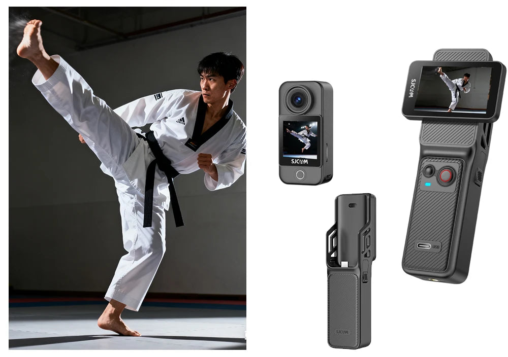 Action Cam SJCAM C400 4K Double Écran – Modulaire, Étanche 30m, Stabilisation 6 Axes, WiFi, Multi-Usage Sport & Dashcam – CLEVI Paris