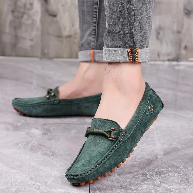 Mocassins Homme Cuir PU Slip-On Confortables | Marron, Noir, Bleu Marine, Vert – CLEVI Paris