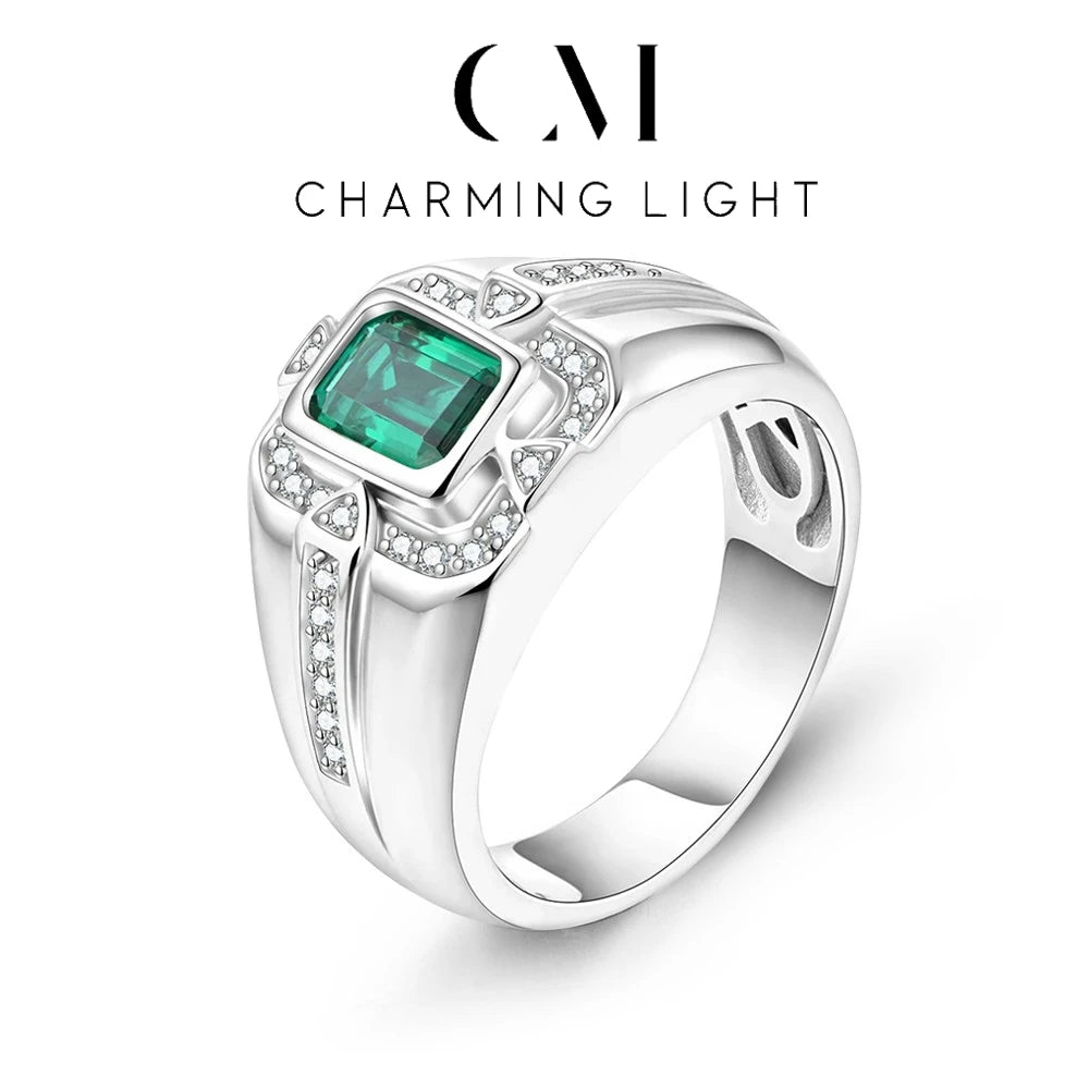 Bague Femme Émeraude Saphir Créé Argent 925 – CLEVI Paris