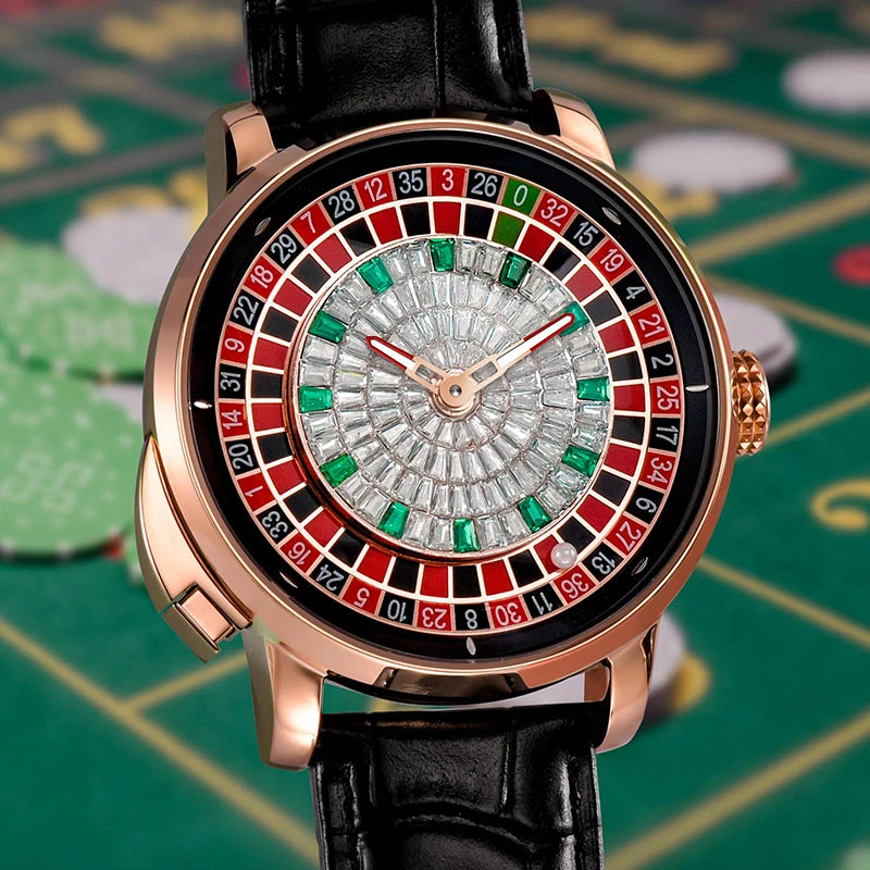 Montre Mécanique Homme PINDU NH35A – Roulette, Saphir & Diamants | Édition Limitée