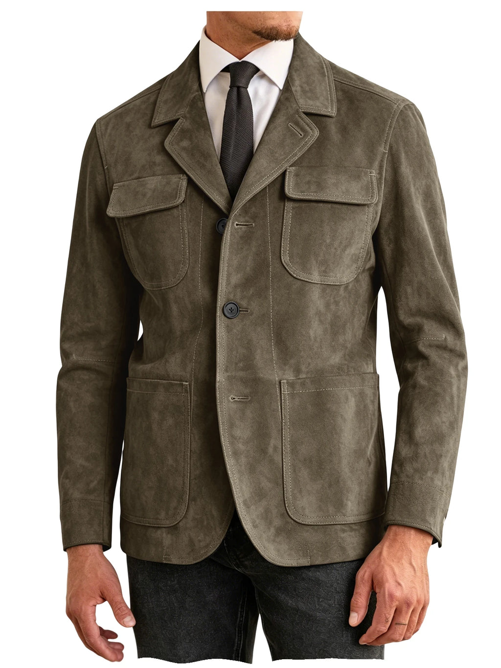 Veste Safari Suédine Homme – CLEVI Paris