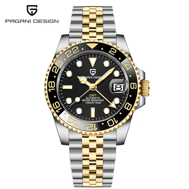 Montre GMT Automatique Homme Pagani Design PD-1662 Saphir Lunette Céramique 100m – CLEVI Paris