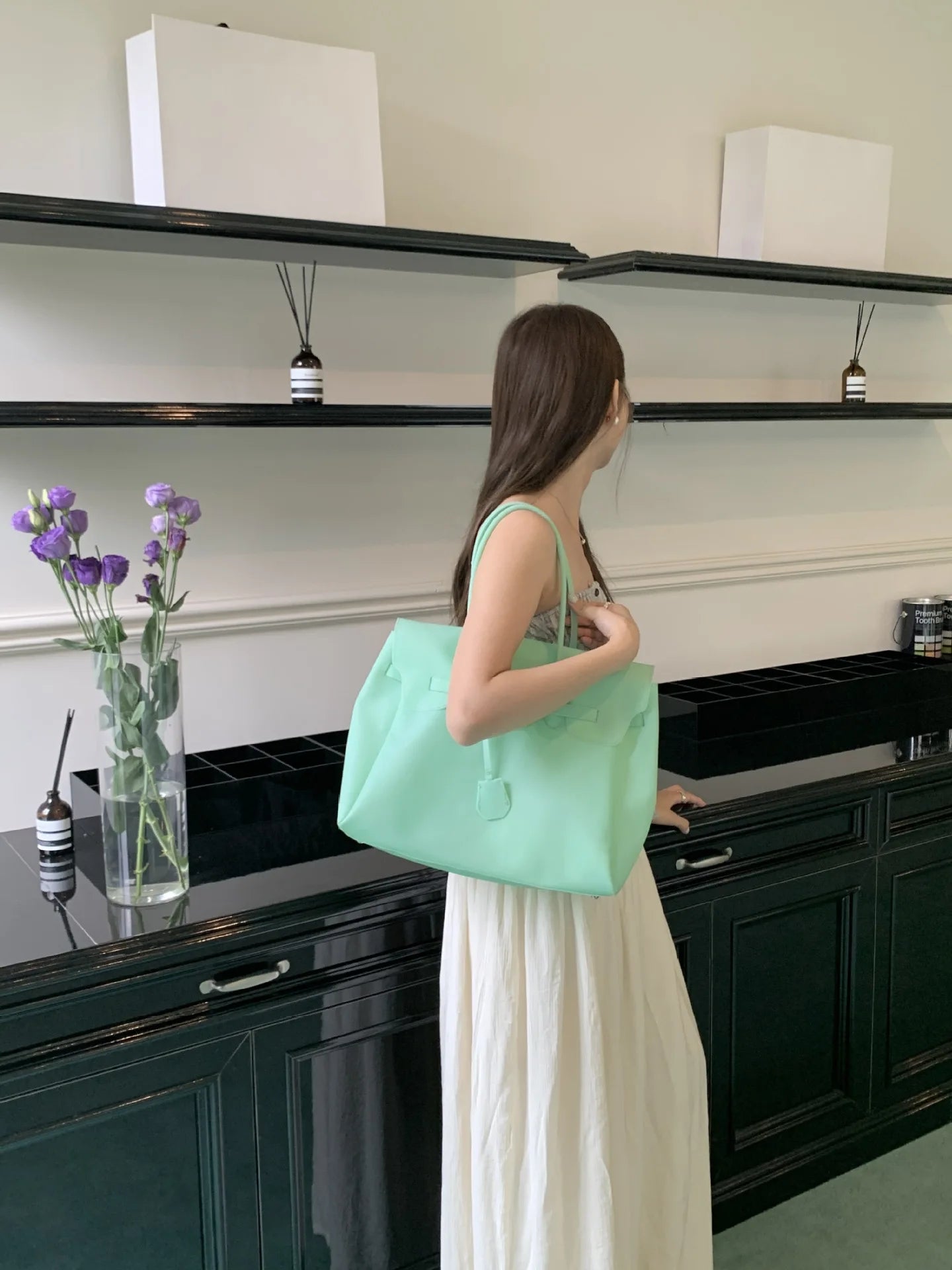 Sac Cabas Femme Style Vintage Minimaliste 20 Coloris Port Épaule Bandoulière – CLEVI Paris