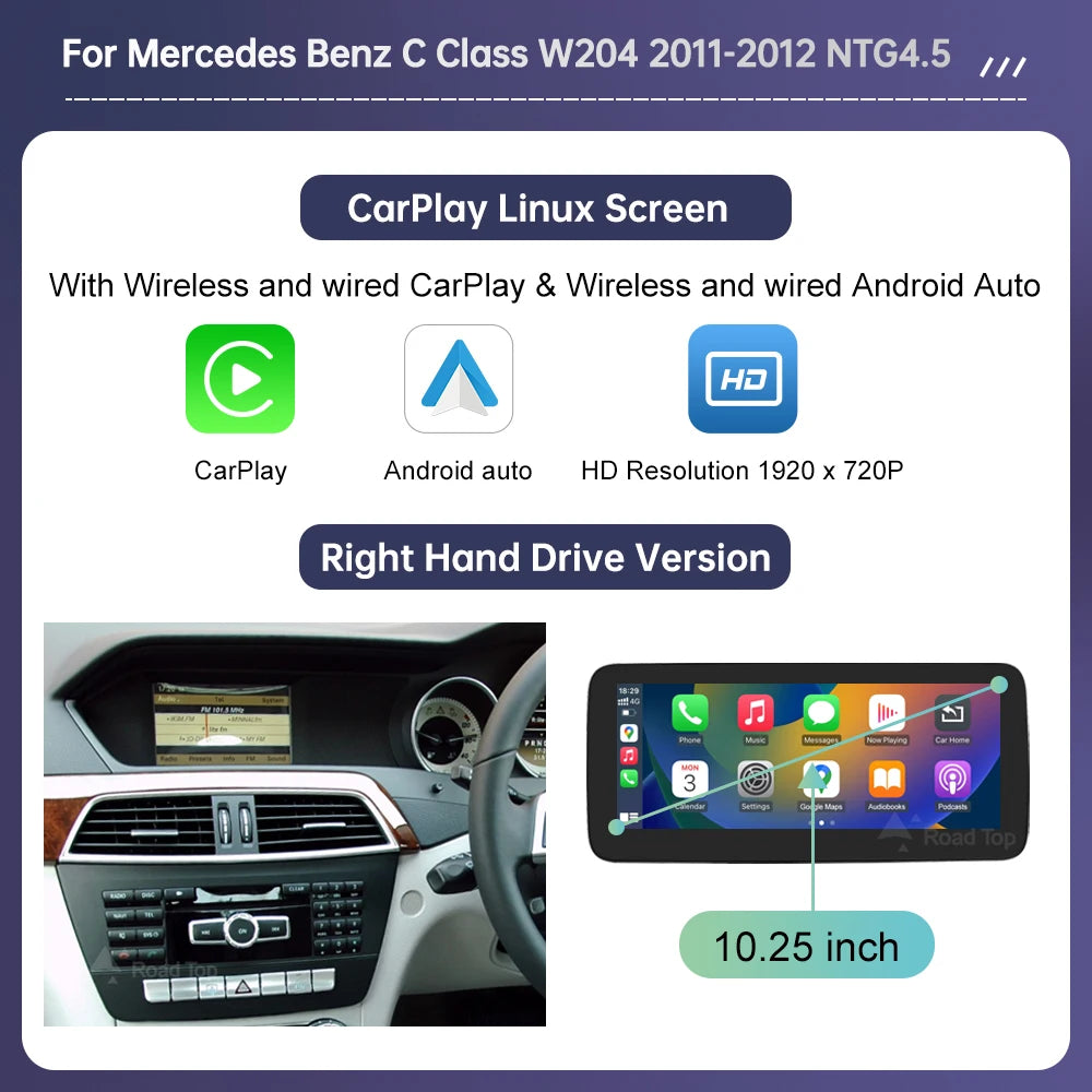 Écran CarPlay Mercedes W204 NTG4.5 – CLEVI Paris