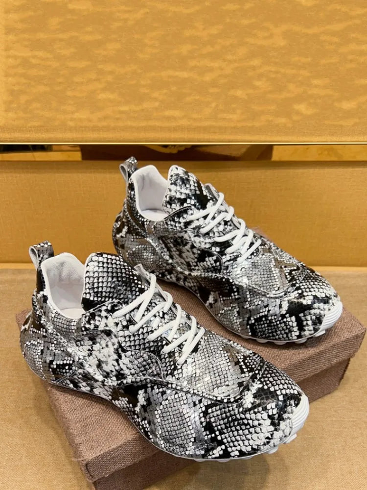 Sneakers Cuir Serpent Homme Multicolore – CLEVI Paris