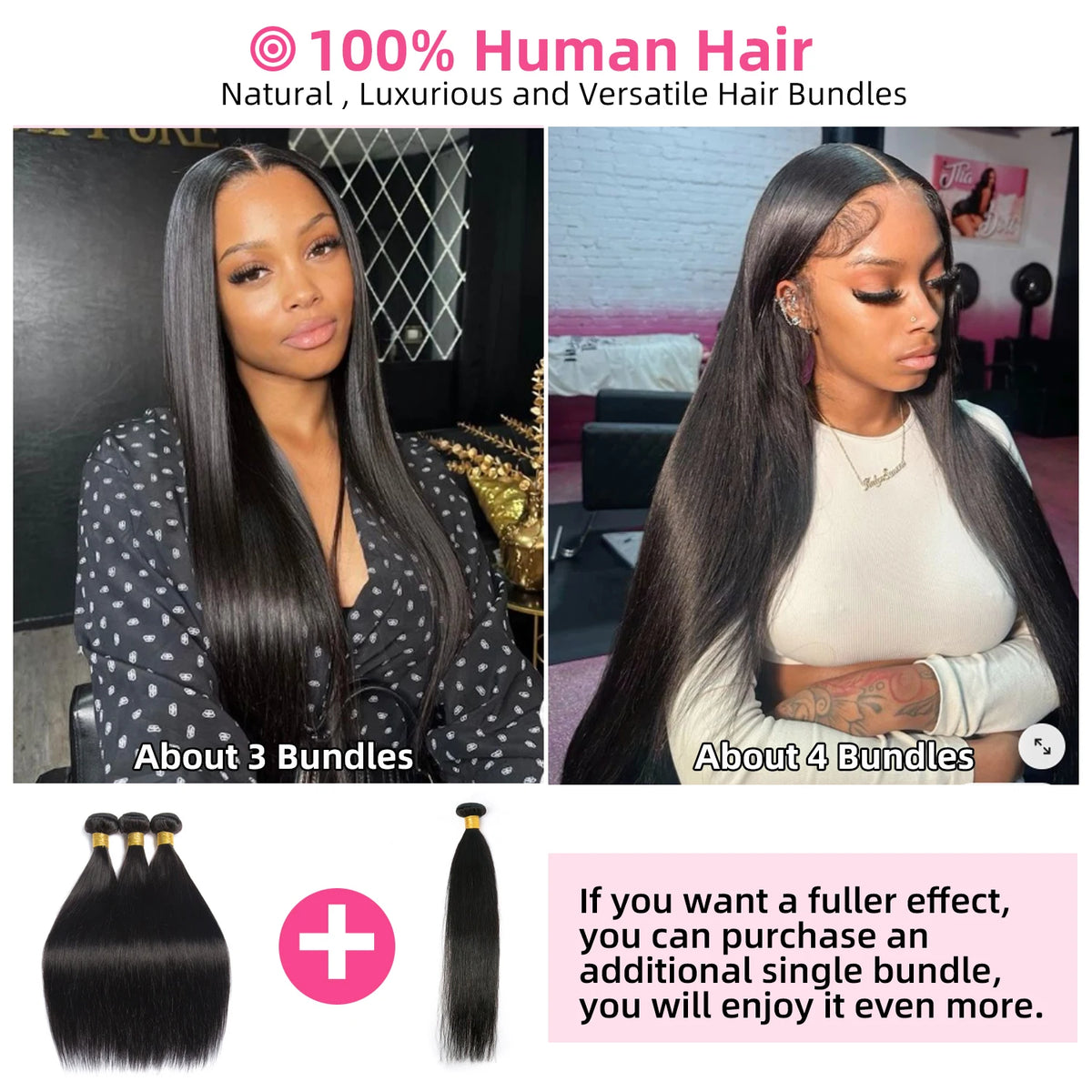 Bundles lisses brésiliens, cheveux humains – CLEVI Paris