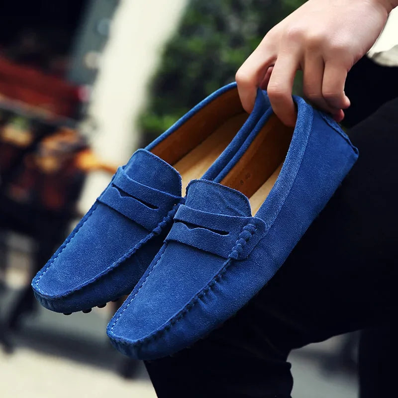 Mocassins Daim Véritable Homme Slip-On Respirants | 10 Coloris, Tailles 38-49 – CLEVI Paris