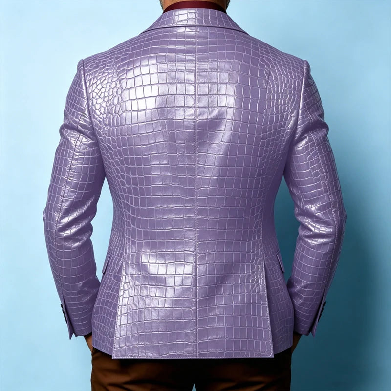 Blazer homme effet croco simple boutonnage – CLEVI Paris