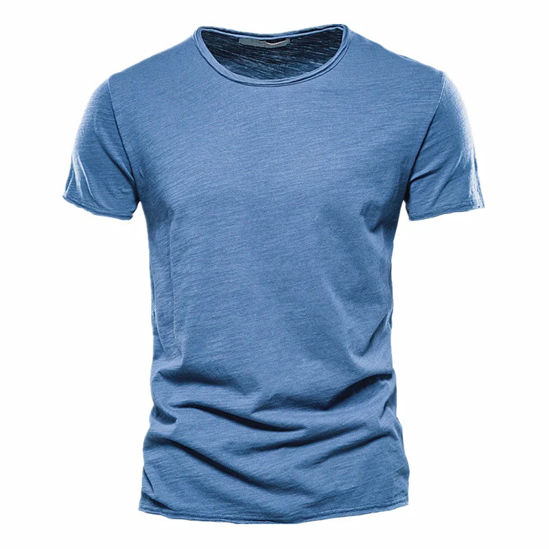 T-Shirt Homme Col Rond Coton – Coupe Slim Casual Été