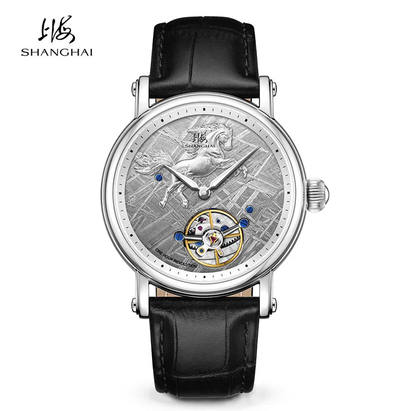 Montre Homme Manuel Carrousel Édition Limitée Année du Cheval Squelette Or Shanghai Watch S2003 – CLEVI Paris