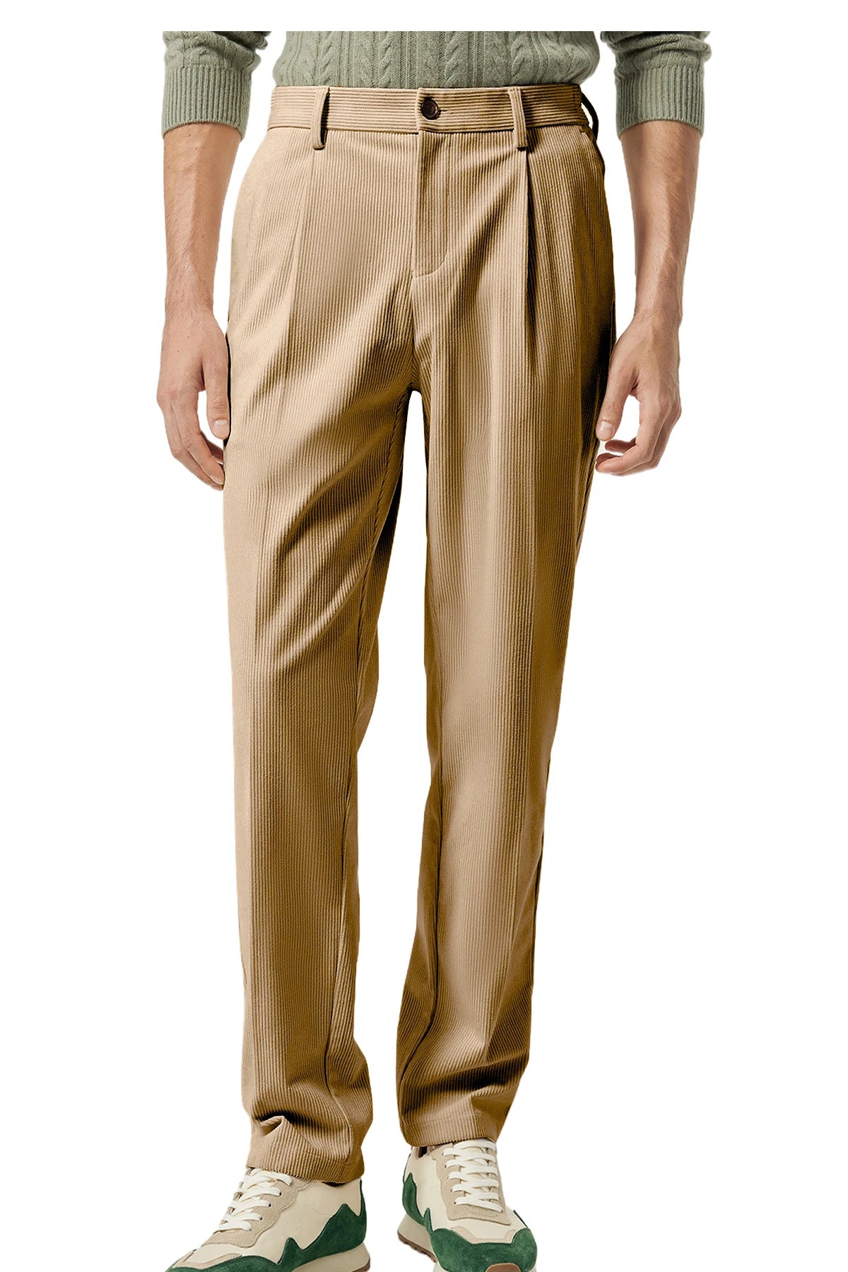 Pantalon homme en velours côtelé taille haute – CLEVI Paris