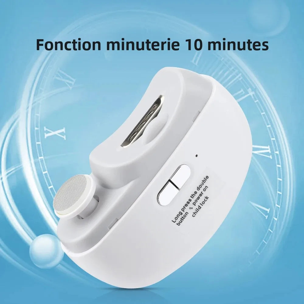 Coupe-Ongles Électrique Sécurité USB-C – Lumière LED – Bébé, Enfant & Adulte – CLEVI Paris