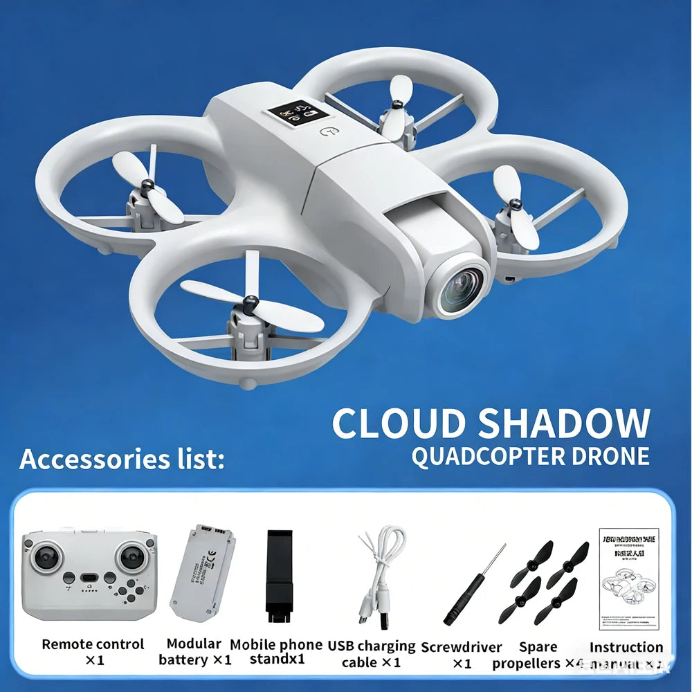 Mini Drone 4K FPV WiFi – Moteur Brushless, Lumières LED Colorées, Garde-Hélices & Portée 1000 m – CLEVI Paris