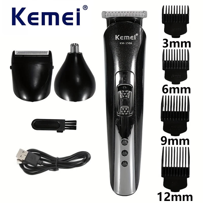 Rasoir Électrique 3-en-1 Kemei KM-1506 Recharge USB — CLEVI Paris