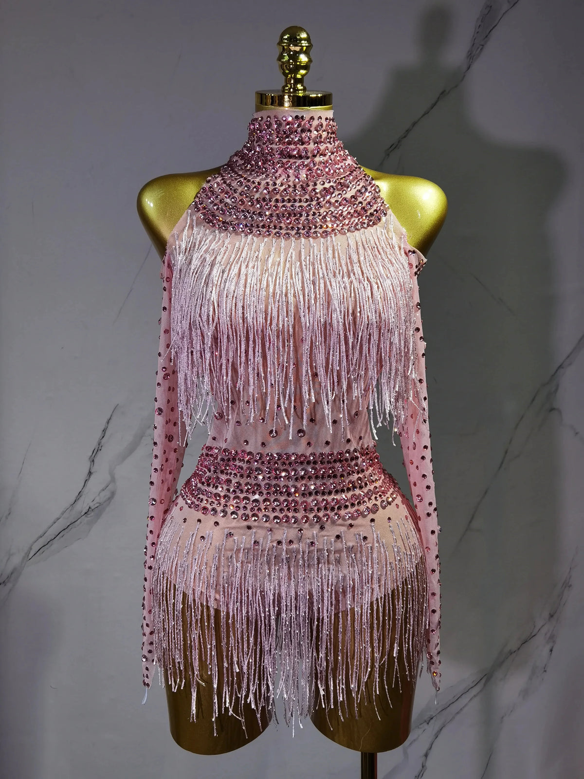 Justaucorps de scène à franges femme – CLEVI Paris