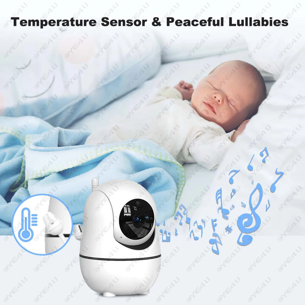 Babyphone Vidéo 5 Pouces PTZ 1080P Vision Nocturne Détection Pleurs Température – CLEVI Paris