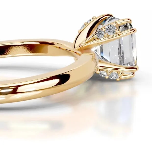 Bague Fiançailles Moissanîte 3CT Taille Asscher | Argent 925 Couleur D Certifiée GRA – CLEVI Paris