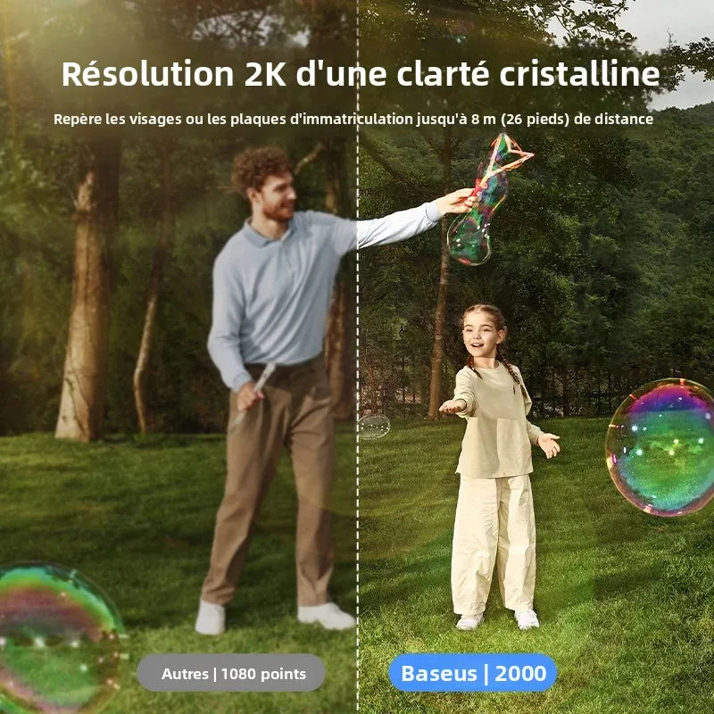 Caméra Solaire Extérieure Baseus S1 Lite 4MP 2K FOV 135° IP67 IA NeuraNex Wi-Fi – CLEVI Paris