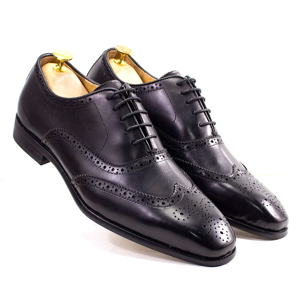 Oxford Wingtip Brogue Homme Artisanal Cuir de Veau | Business Mariage US 7-12