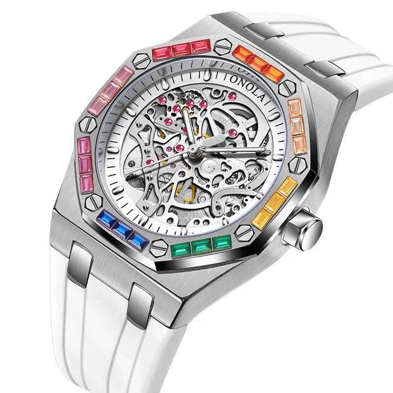 Montre Mécanique Automatique Homme PAULAREIS P 3834D – Squelette Lumineux Bracelet Silicone