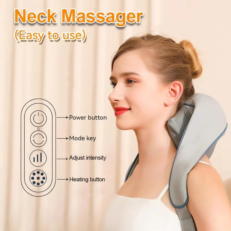 Masseur Trapèzes Sans Fil Chaleur & Pétrissage – CLEVI Paris