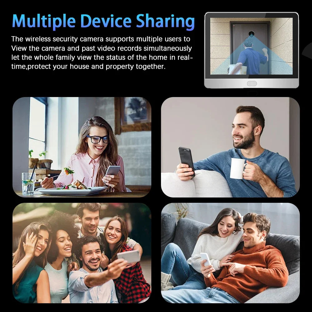 Judas Connecté WiFi 3MP TNTX Tuya – Visiophone Numérique 140°, Audio Bidirectionnel, Batterie 5000mAh, App Tuya/SmartLife