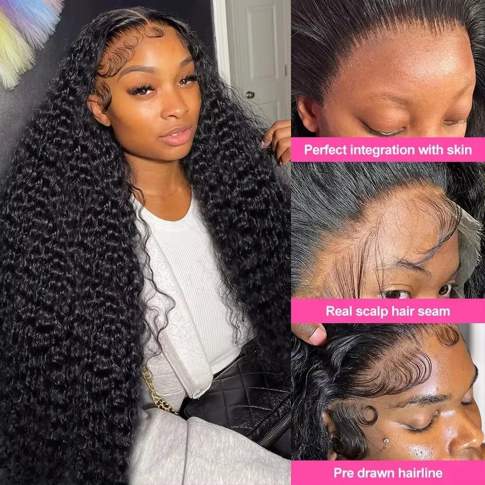 Perruque Deep Wave HD Lace Frontal Remy Naturelle Femme – CLEVI Paris