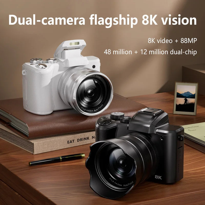 Caméra Numérique Double Objectif 1080P – Autofocus, Zoom 16x, Écran Tactile, Voyage
